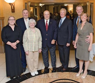 The 2013 Alumni Association award winners, left to right: Amy Clarke, Bob and Ruth Nara, Paul Fernstrum, Jim Trethewey, and Dick and Stasi Gray.