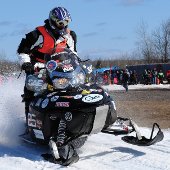 Person on a snowmobile.