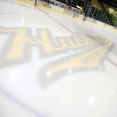 The ice at the MacInnes Student Ice Arena.