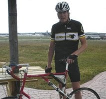 Richard Newell with his bike.