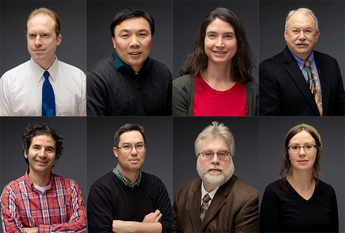 From top left to bottom right: Joshua Pearce, Yun Hang Hu, Richelle Winkler, Jay Meldrum, Durdu Guney, Chito Kendrick, Paul Bergstrom, and Chelsea Schelly.