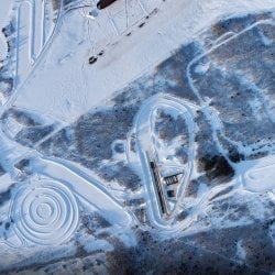 Aerial view of the KRC winter test track.