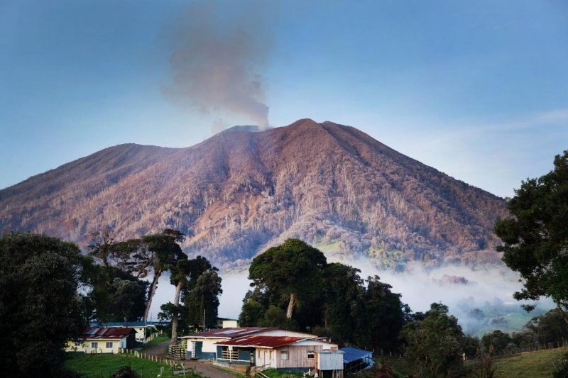 Smoke coming from Turrialba Volcano in Costa Rica.