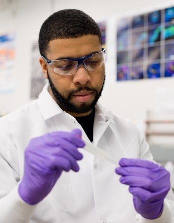 Roger working in the lab.