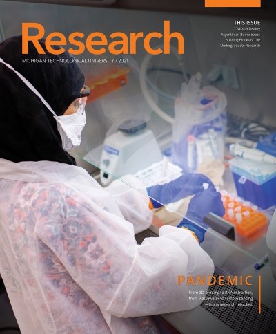 The cover of the latest Michigan Tech Research magazine.