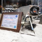 BIG Idea Challenge award and plaque next to the rover.