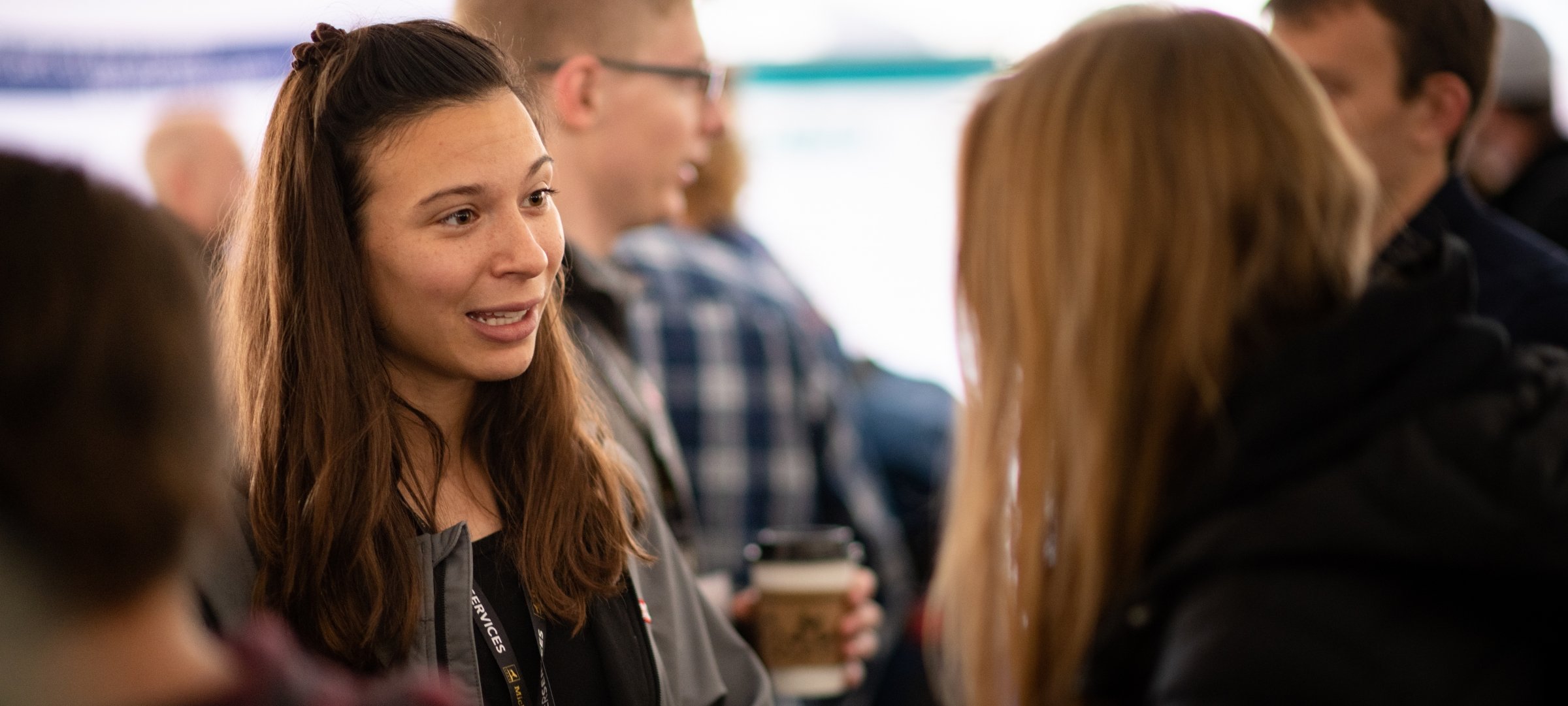 Students talking to Industry leaders at Industry days