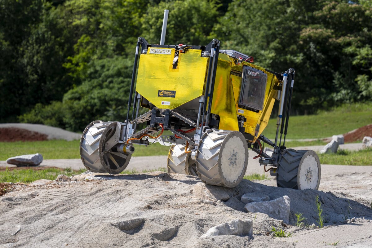 Rover going up and over a hill