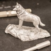 husky statue, fish, pens, and tools printed by the dmp