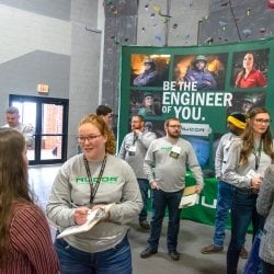 NUCOR recruits at Career Fair.