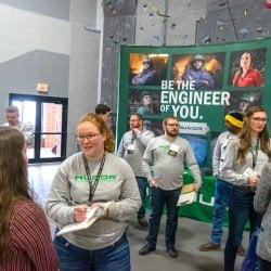 NUCOR recruits at Career Fair.