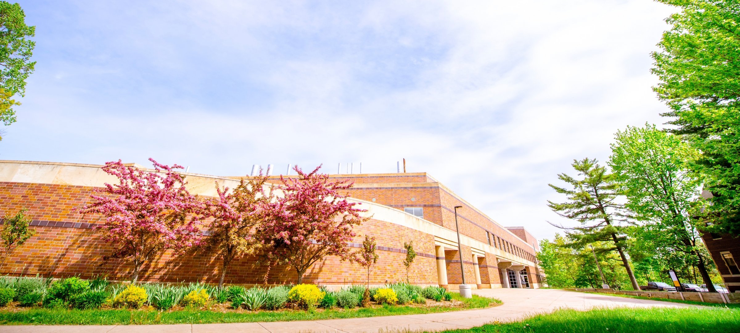 The Minerals and Materials Building in spring.