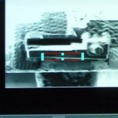 Box drawn on lower edge of protective pad.