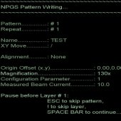 Pattern writing start dialog.
