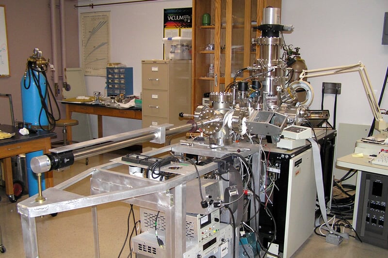 The Perkin Elmer PHI-660 Scanning Auger Microscope provides sputter depth profiles of surfaces.