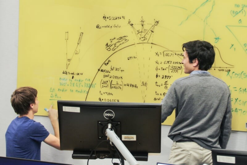 Students brainstorming Stratus mission design