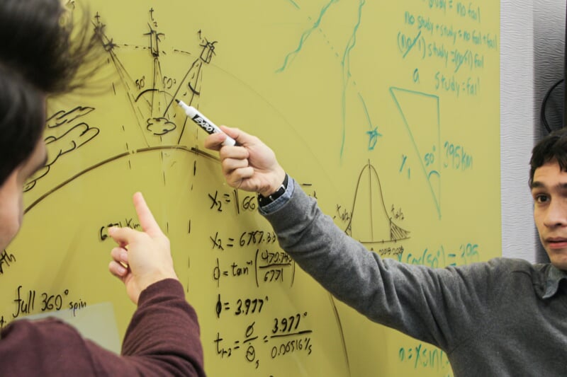 Students brainstorming Stratus mission design