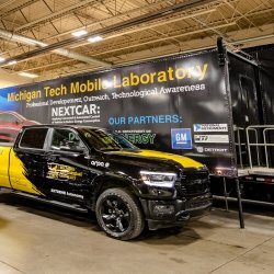 Mobile Lab truck and trailer.