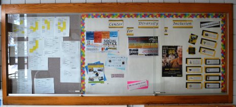 Example of a display case in the Memorial Union