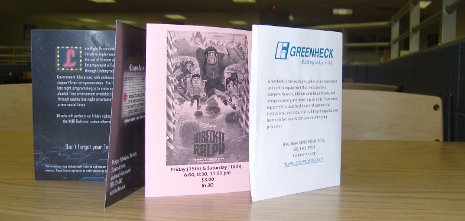 Table tents displayed on tables in the Memorial Union