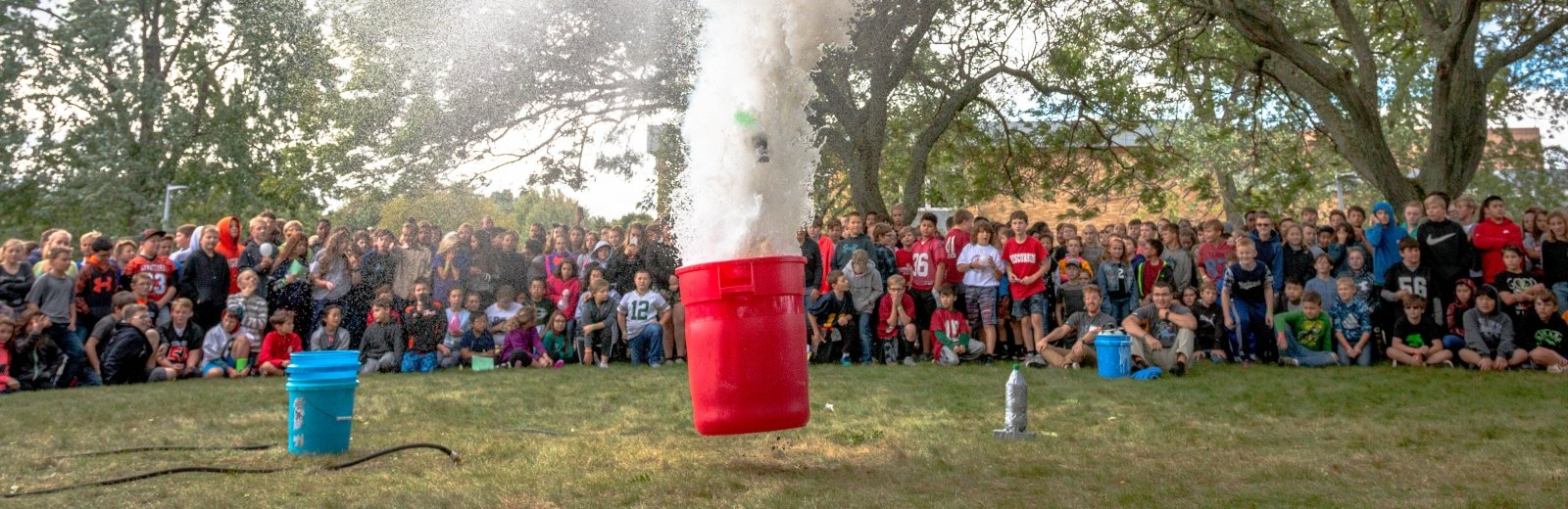 Trash can explosion demonstration