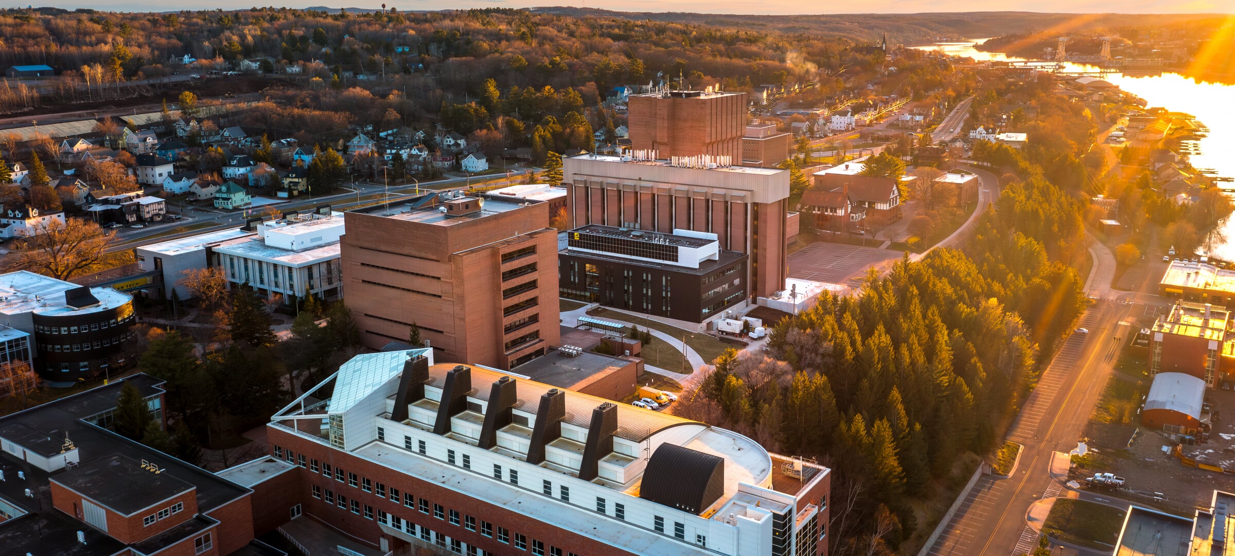 Campus view from a drone