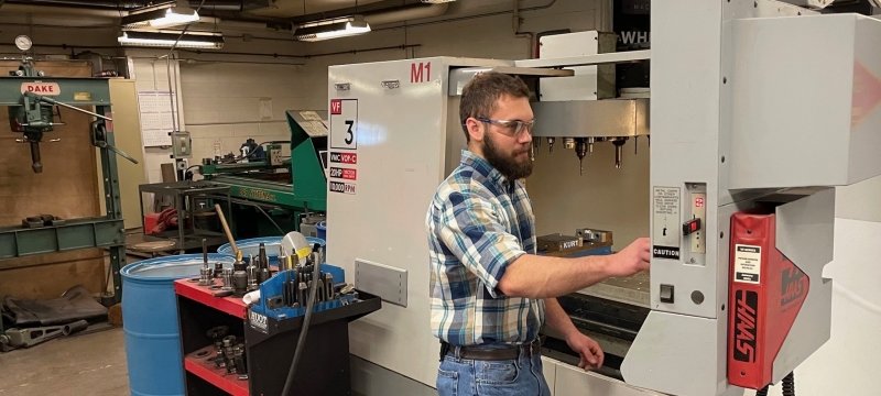 Operations in the machine shop.