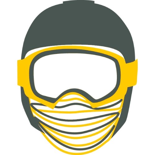 Skier with face Covering