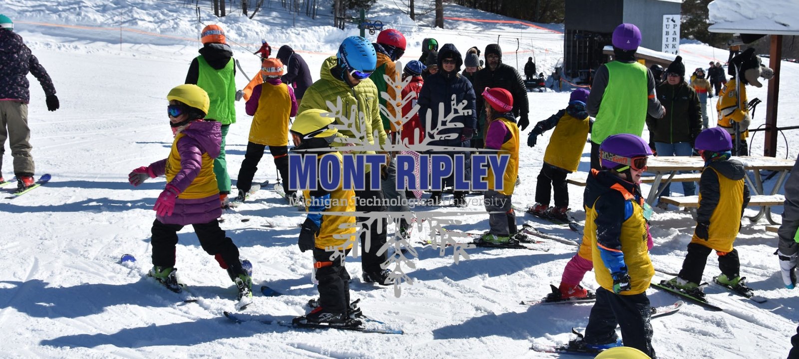 Snowboarding at Mont Ripley.