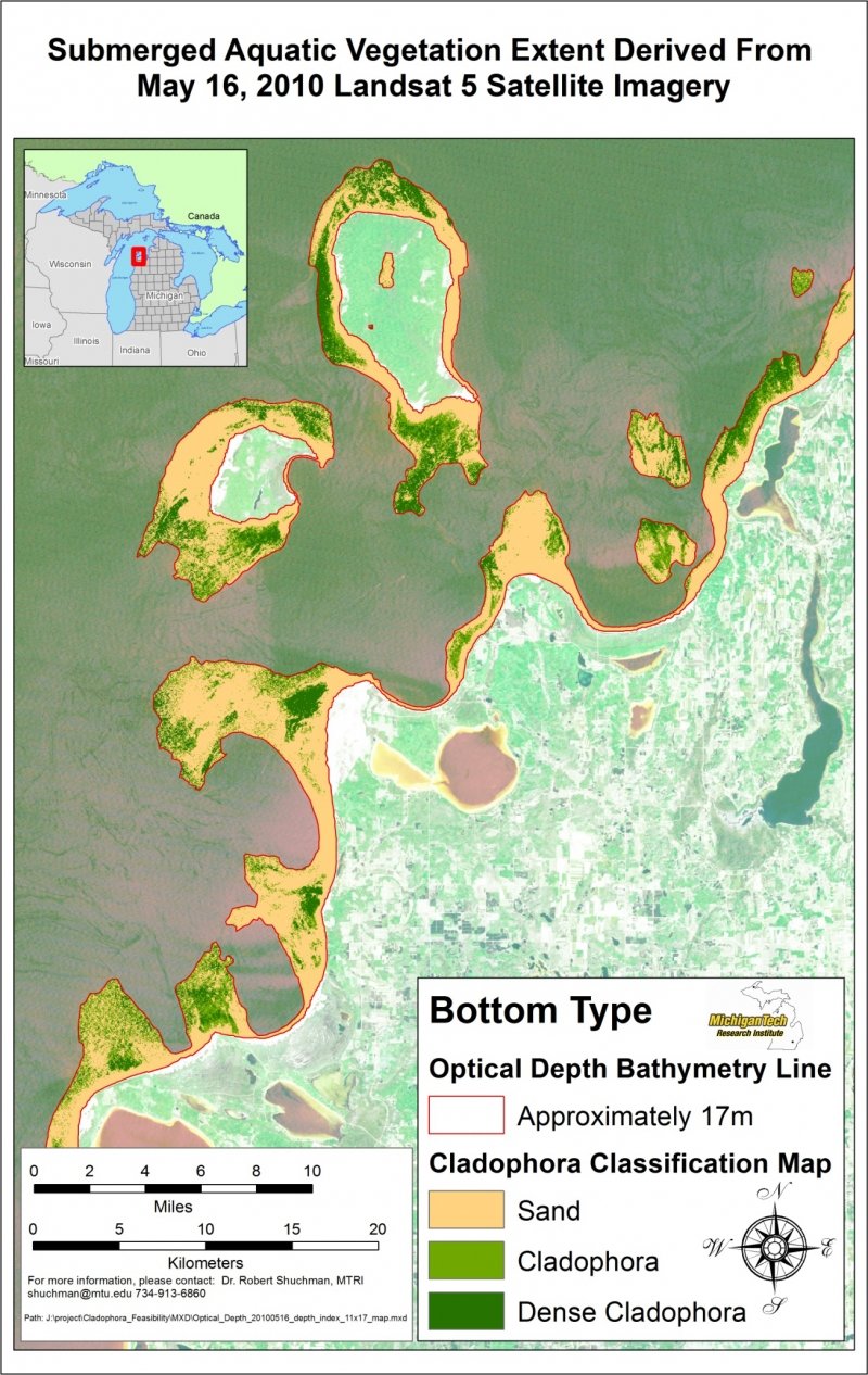 Map showing aquativ vegetation types.