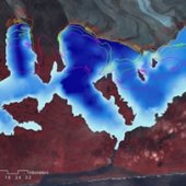 Terminus map of the Bering Glacier.