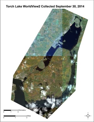 Satellite view of Torch Lake.