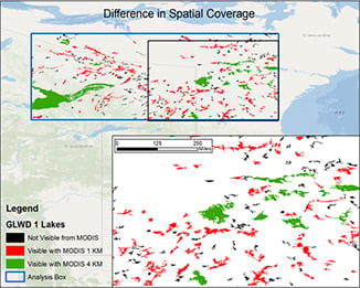 Colored spatial coverage map.