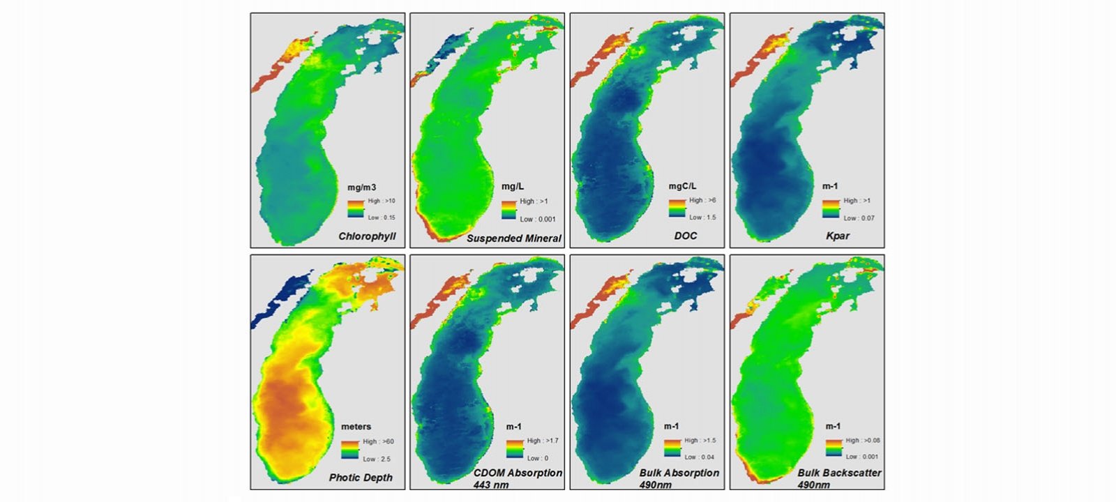 Lake Michigan 8 panel CPA-Retrieval Output