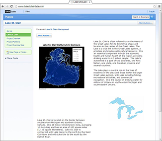 Screen shot of data management system.