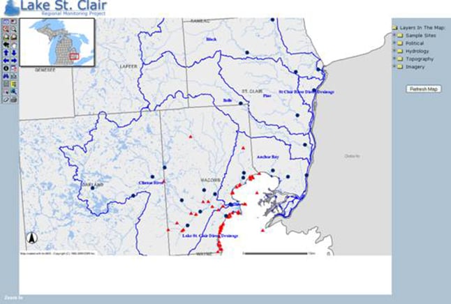 Map of monitoring station locations.