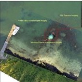 Overlayed aerial images of Howell's Dock area.