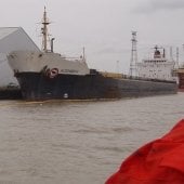 Ship at a dock.