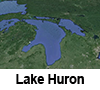 Satellite view of Lake Huron.