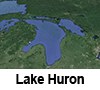 Satellite view of Lake Huron.