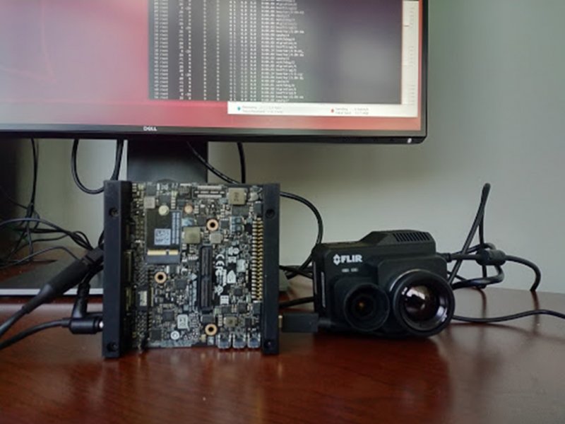 Xavier developer board and FLIR Duo Pro camera being used for current experiments.