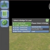 Screen shot of 3D Bridge App with menu to select a bridge to load.