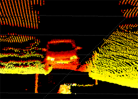 LIDAR image of a car.