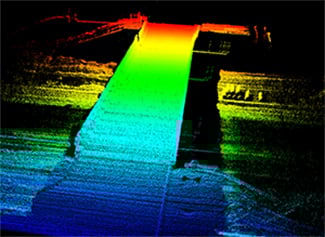 LiDAR image of a bridge.
