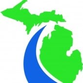 MDOT logo of Michigan with a road feature