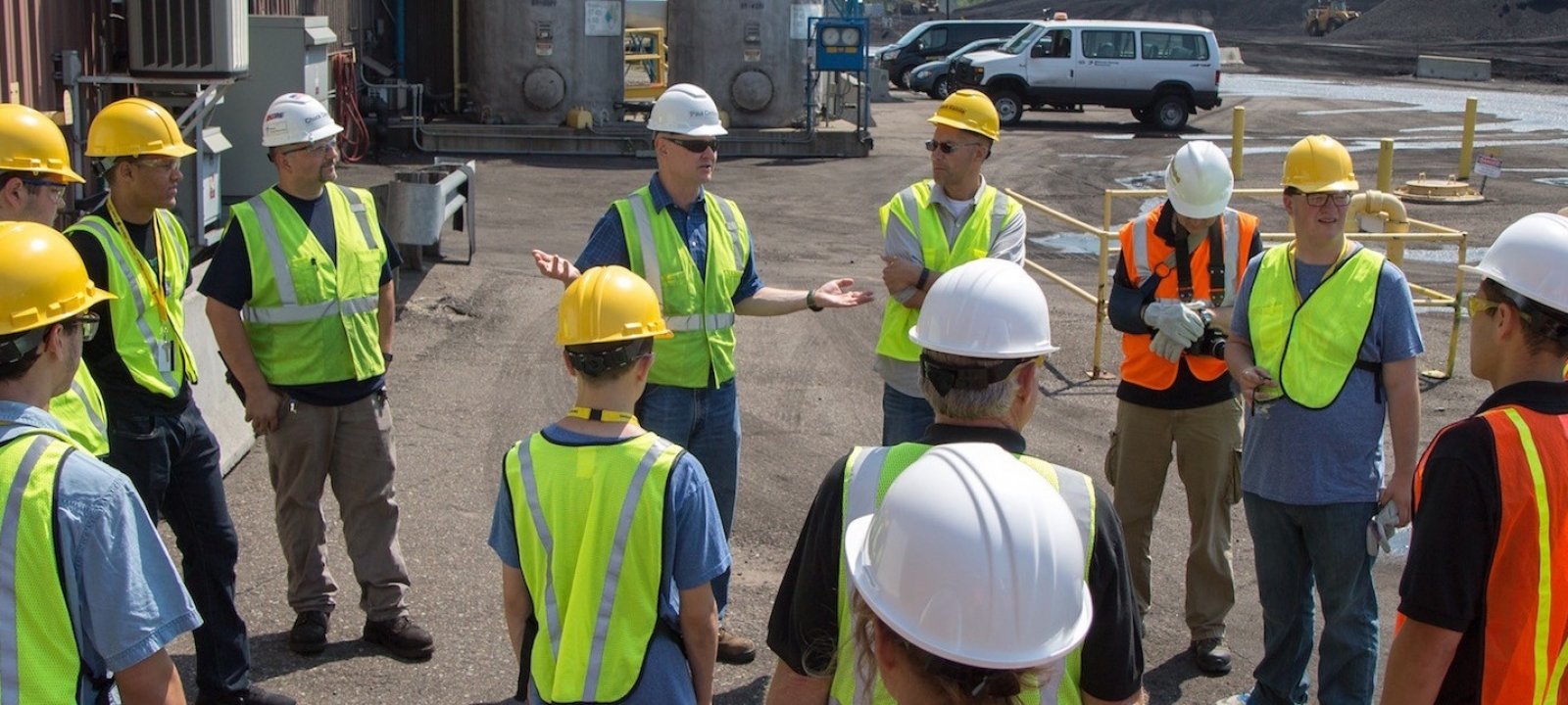 Transportation Careers, showing students learning from instructor in the field.