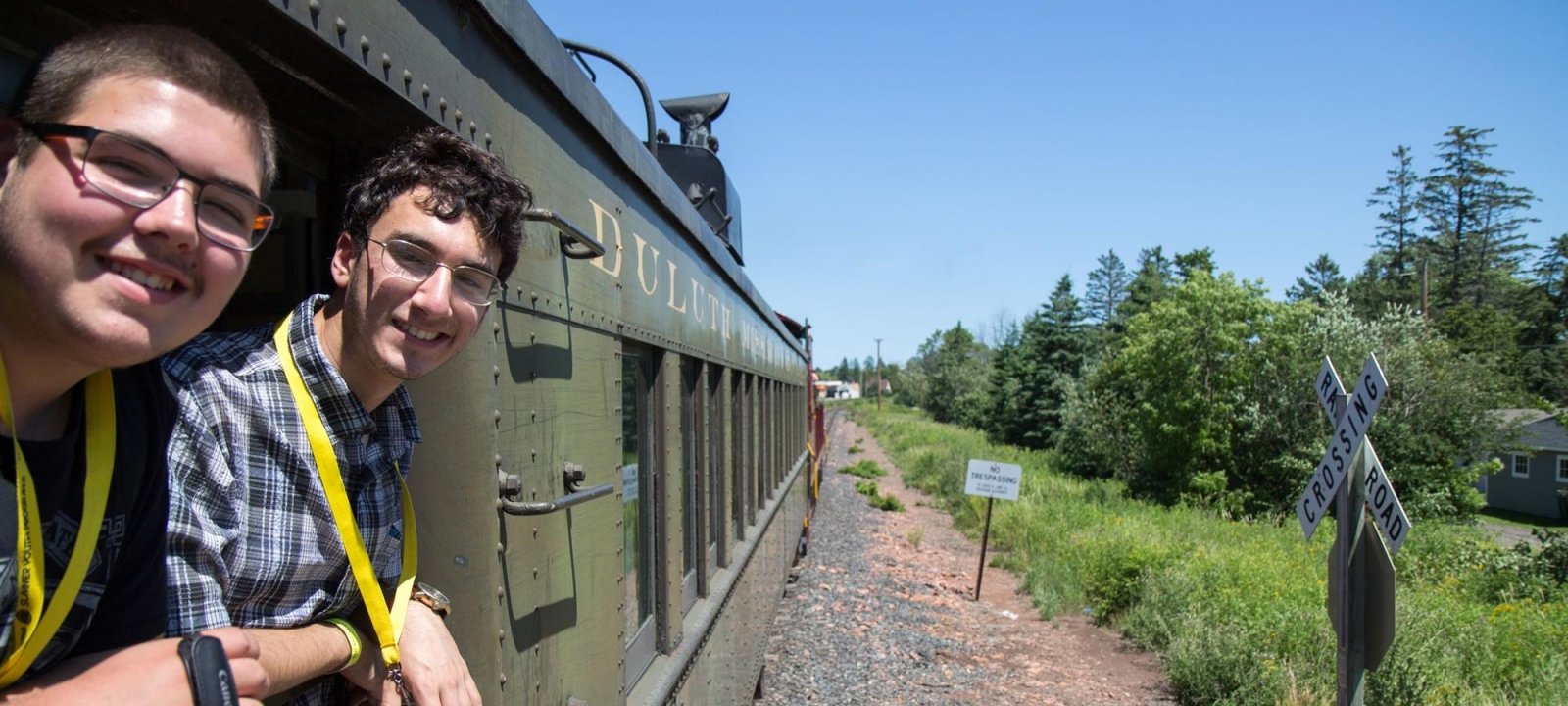 MTTI Education, with students on a train.