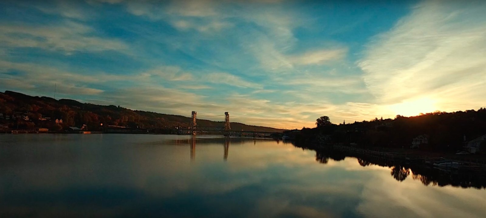 Sunrise Over Portage Lift Bridge