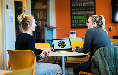 Students in a meeting area