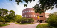 Exterior of Rekhi Hall on campus.
